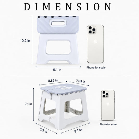 Folding Step Stool for Adults, Bathroom Stool, Plastic Pink Stepping Stool for Living Room, Compact Fold Up Step Stool, Small Kitchen Foot Stool