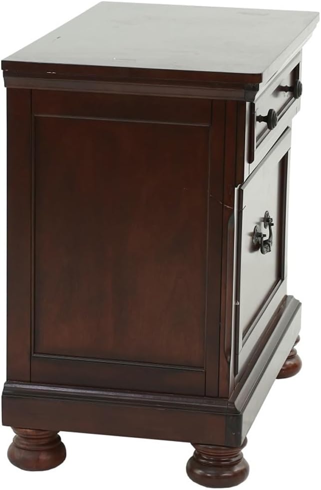 Rubber Wood 2 Drawers Nightstand in Antique Cherry Finish ,for Small Spaces
