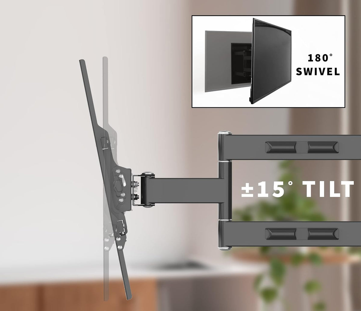 VIVO Recessed 50 to 75 inch LED LCD TV Wall Mount, Articulating Full Motion in-Wall TV Bracket for Flush Installation, Holds up to 110 lbs, Black, MOUNT-REC01