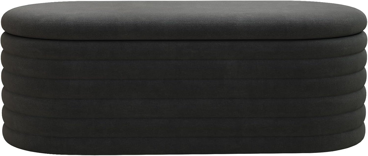 40 inch Upholstered Storage Ottoman Bench,Ready to go,Black