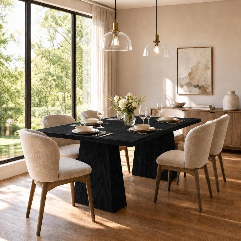 GAOMON Farmhouse Dining Table for 6-8 People, Farmhouse Dining Table, 71 in Long Kitchen Tables with Wooden Sturdy Legs, 6 ft Large Rectangular Counter for Dinner, Kitchen, Dining Room(Only Table)