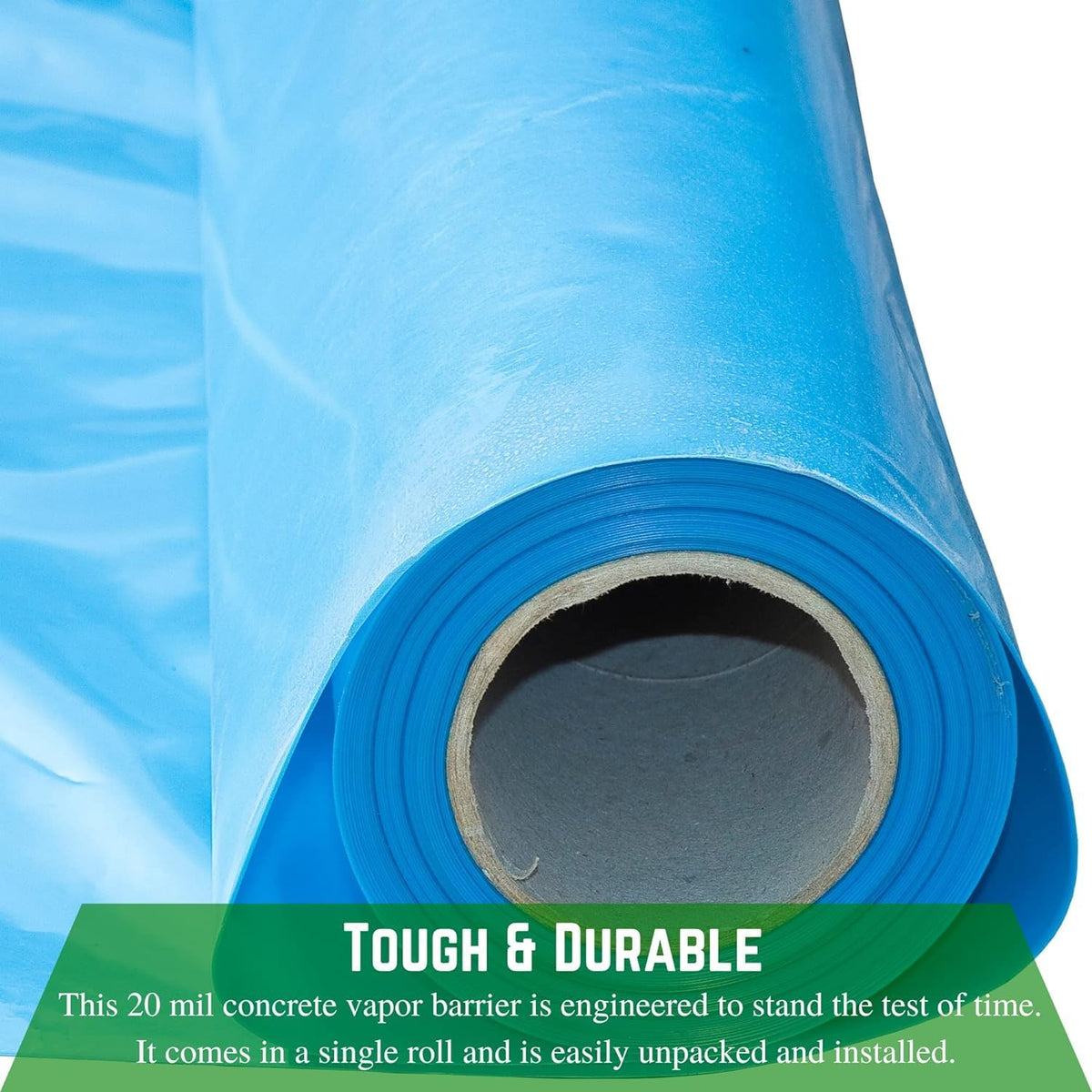 Farm Plastic Supply - Concrete Vapor Barrier - 20 mil Heavy Duty Polyolefin Sheeting, Painters Tarp, Roll (12' x 150'), Blue