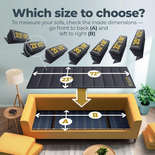 Golden Home Essentials Heavy Duty Couch Support for Sagging Cushions – 23in x 72in Extra Wide Sofa Cushion Board - Anti-Slip Sofa Cushion Support Board | Breathable Material