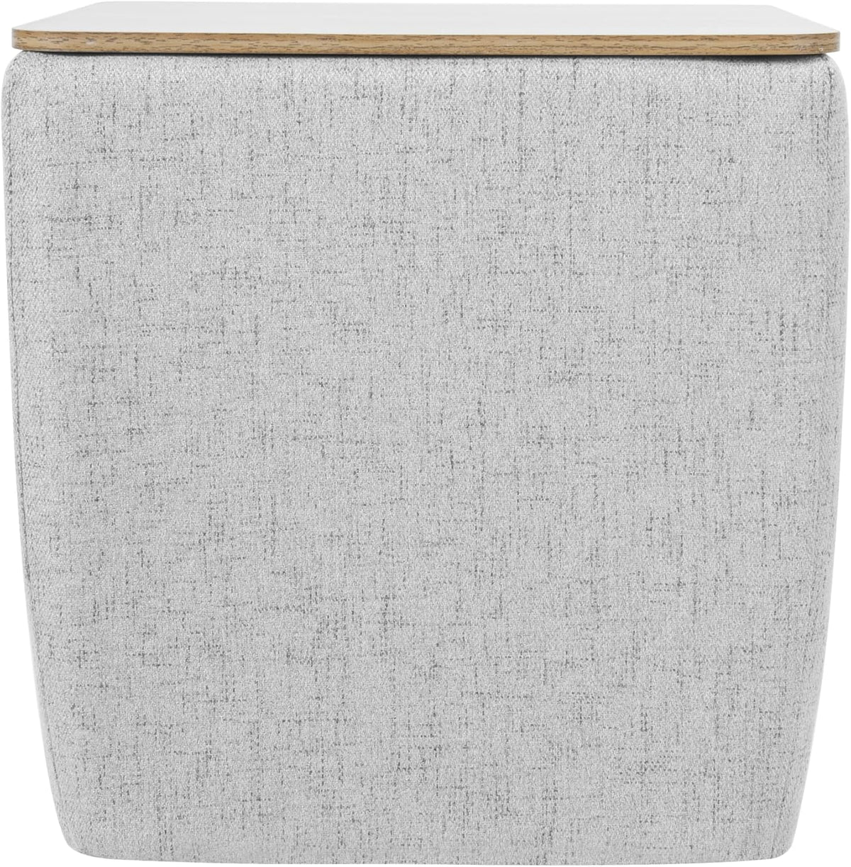 HomePop Home Decor Storage Ottoman with Wood Top|Upholstered Modern Square Storage Ottoman with Storage for Living Room & Bedroom, Stone Gray