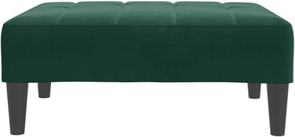 Velvet Footstool Dark Green 30.3x21.7x12.2 Inches, Stable Plywood Frame Footrest for Sofa or Recliner, Cozy and Compact Stool for Living Room