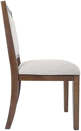 HomePop Open Back Upholstered Wood Frame Dining Chairs -Neutral Textured Solid (Set of 2)