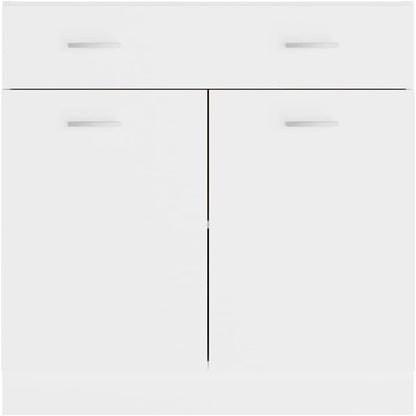 White Engineered Wood Drawer Bottom Cabinet with Shelf Storage, Modern Scandinavian Design for Kitchen Organization and Easy Assembly, Durable Furniture for Compact Spaces