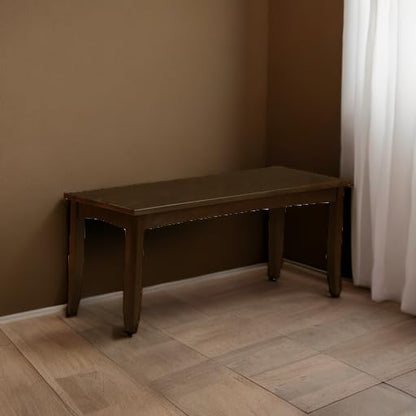 East West Furniture PFB-CAP-W Parfait Dining Table Bench with Wooden Seat, 52x15x17 Inch, Cappuccino