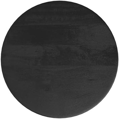 SIMPLIHOME Boyd 13" Wide Solid Wood Round End Table in Black