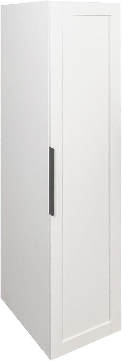 JOYSOURCE 22 in Deep Kitchen Pantry Storage Cabinet with Doors and Adjustable Shelves Tall Large Cupboard with Door Shelving, Wheel Support for Food White