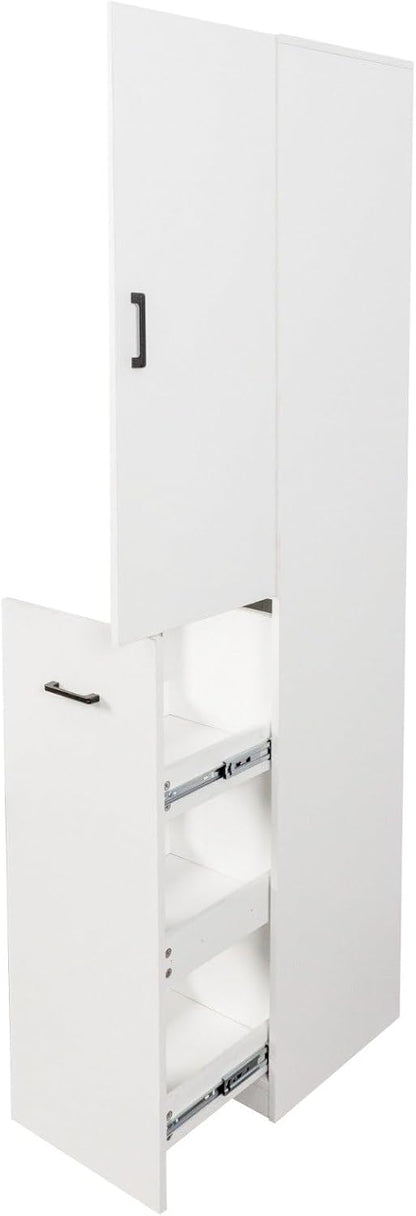 Kitchen Pantry Cabinet, 70.87" Tall Storage Cabinet with 3-Tier Pull-Out Shelves, Freestanding Cabinet with Door, 2 Adjustable Shelves, White Cupboard for Kitchen, Dining Room