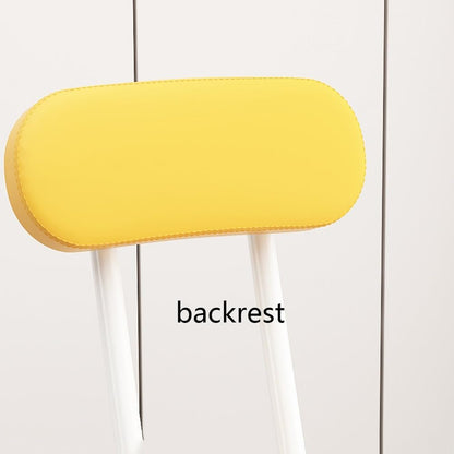 Folding Stool with Backrest, Cushioned Padded Leather Round Portable Foldable Bar Stool Chair for Kitchen(Orange)