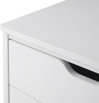 Furnifact White Storage Cabinet, Contemporary Pantry Organizer, Durable Composite Wood Finish, Space-Saving Design for Kitchen, Utility Room, Home Storage