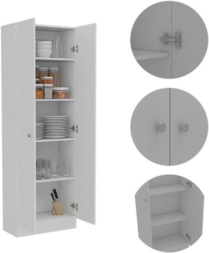 Home Square 2-Piece Set with Storage Pantry Cabinet & Two-Door Cabinet