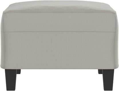 Modern Microfiber Footstool Light Gray 27.6x21.7x16.1 Inches, Sturdy Plywood Frame for Living Room or Bedroom