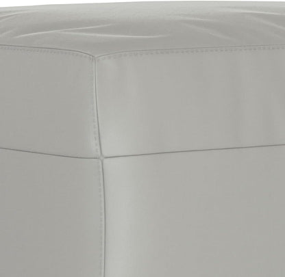 Modern Microfiber Footstool Light Gray 27.6x21.7x16.1 Inches, Sturdy Plywood Frame for Living Room or Bedroom