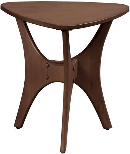 Starlight Canyon Home Solid Wood Mid Century Modern Side Table, Triangle Side Table with Rich Pecan Finish, Elegant Accent for Living Room Décor