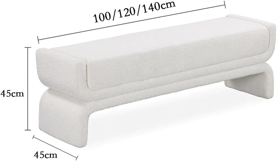 Modern Bedside Stool Bedroom Bench Simple Special-Shaped Living Room Long Home Shoe Changing Entryway(Gris,Large)