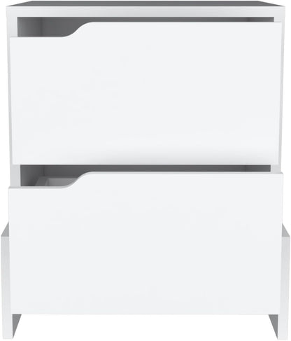 Nightstand with 2-Drawers, End Table with Sturdy Base ﻿,for Small Spaces