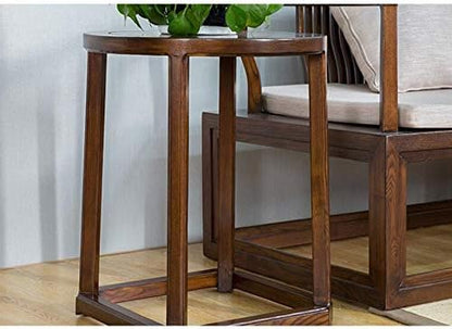 Telephone Table, Solid Wood Side Table,Sofa Table,Living Room Moving Round Table,Telephone Table Furniture(Color:Brown,Size:19.6819.6823.62in)