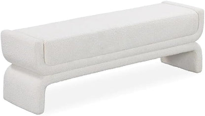 Modern Bedside Stool Bedroom Bench Simple Special-Shaped Living Room Long Home Shoe Changing Entryway(White,Small)