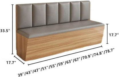 LAKIQ Modern Upholstered Storage Bench with Back - Indoor Loveseat Settee Bench Upholstered Booth Seating with Storage Back for Bedroom Dining Room Restaurant Cafe (Style A, 39.4"L x 17.7"W x 33.5"H)