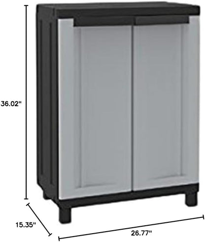 Terry 1002709 Wardrobe Low Plastic, Grey/Black