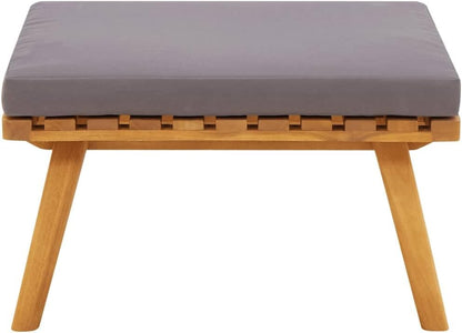 vidaXL Patio Footstool, Coffee Table Outdoor Footstool, Modular Seat with Tea Table, Outdoor Furniture Set for Garden, Rustic, Solid Acacia Wood