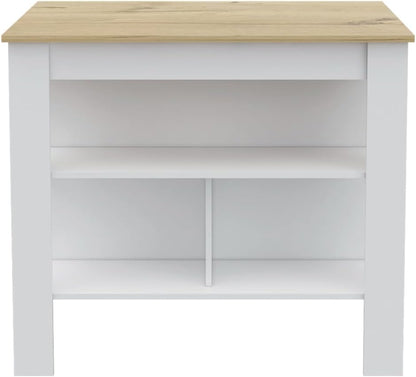 9-Shelf 2-Door 2-Piece Kitchen Set with Island and Pantry in White | Combines 9 shelves and 2 doors for expanded storage capacity