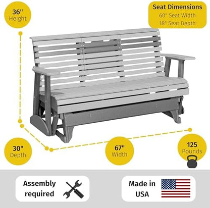LuxCraft Plain Glider - 5' - Available in 14 Colors (Premium - Antique Mahogany on Black)