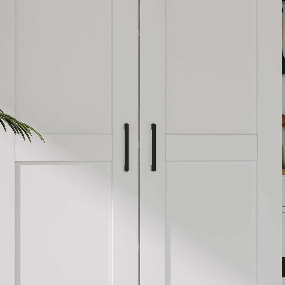 White Tall Kitchen Pantry Cabinet Organizers and Storage with Doors and Adjustable Shelves，Wood Large Gabinetes Para Cocina Office Bookshelf for Laundry Room Cabinets (31.5”W*15.7”D*71”H)