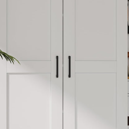 White Tall Kitchen Pantry Cabinet Organizers and Storage with Doors and Adjustable Shelves，Wood Large Gabinetes Para Cocina Office Bookshelf for Laundry Room Cabinets (31.5”W*15.7”D*71”H)