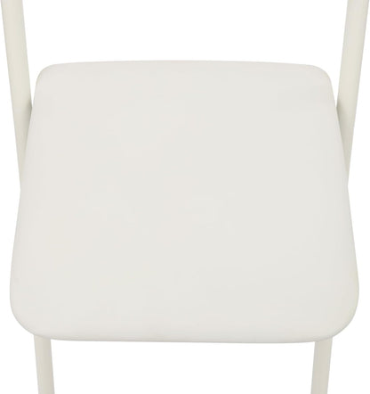 Folding Stool with Back 29.5 inch Tall Foldable Stool with Cushioned Padded Folding Bar Stools Metal Portable Chair Stools for Outdoor Indoor Kitchen Shop Cafe Garden Camping(White)