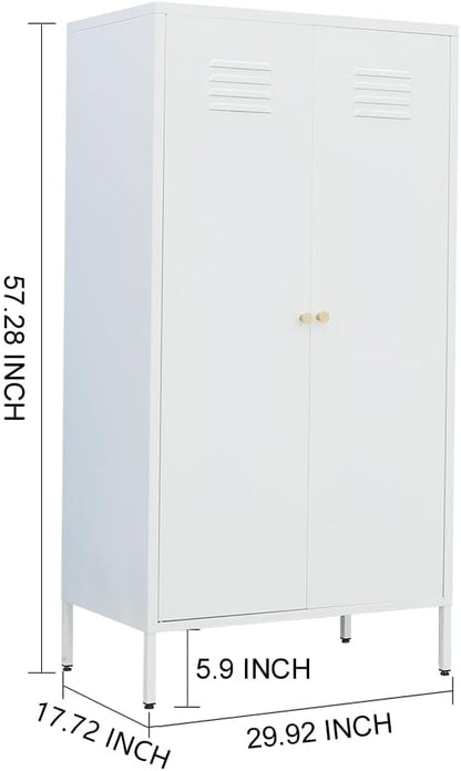 Metal Storage Cabinets with Magnetic Doors, Steel Locker with Adjustable Shelf, Locker Storage Cabinets for Garage, Office