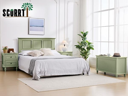 Scurrty Antique Style Storage Bench for End of Bed,Heavy Duty Long Ottoman Bench, Lift Top Storage Chest, Bench for Bedroom, Living Room Entryway (Green)