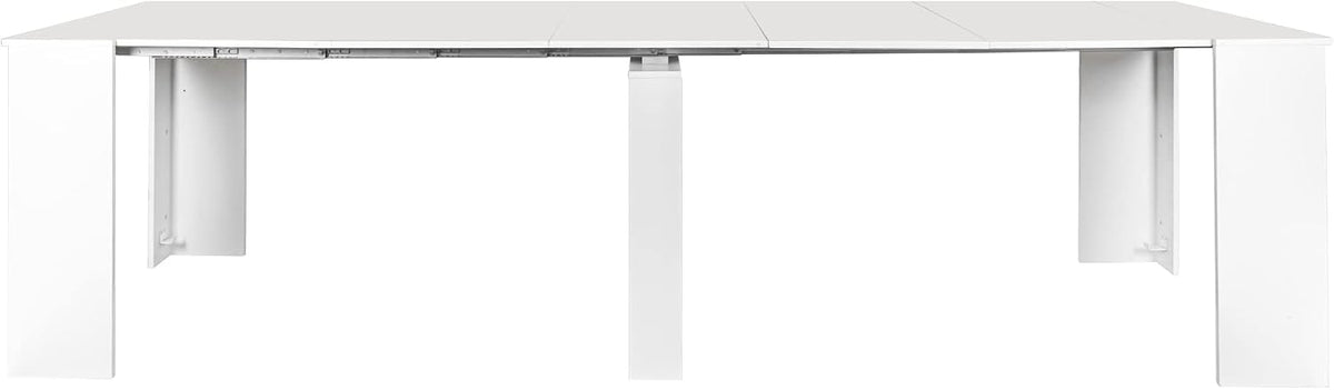 Henf Extendable Console Table with Extension Leaves, White Dining Room Table, 20''-118'' Expandable Dining Table for Living Room, Space Saving Extendable Dining Room Table for 2-12 Person