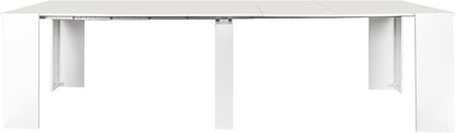 Henf Extendable Console Table with Extension Leaves, White Dining Room Table, 20''-118'' Expandable Dining Table for Living Room, Space Saving Extendable Dining Room Table for 2-12 Person