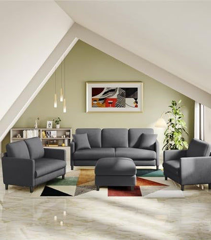 Welzona Loveseat, 51" Small Couch, Teddy Love Seat, Small Loveseat Sofa | Comfy Teddy Fabric, Tool-free Setup, Washable Covers, All-wood Small Sofa Couch for Living Room, Bedroom, Small Spaces, Grey