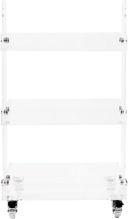 Gdrasuya10 Clear Acrylic Side Table with Wheels, 3 Tier Acrylic End Table Side Table Rolling Serving Cart Snack Table Easy Assemble for Couch Living Room Party Balcony