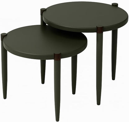 Leick Home Redonda Bay Side Tables 2 Pack, Urbane Bronze, Small Table 21.6 in H x 19.7 in W, Large Table 23.6 in H x 21.6 in W, 228361-BRZ