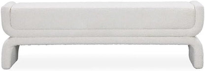 Modern Bedside Stool Bedroom Bench Simple Special-Shaped Living Room Long Home Shoe Changing Entryway(White,Medium)