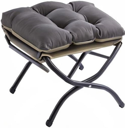 15" Upholstered Folding Foot Rest Stool with Foldable Metal Frame Dark Grey