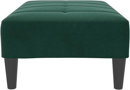 Velvet Footstool Dark Green 30.3x21.7x12.2 Inches, Stable Plywood Frame Footrest for Sofa or Recliner, Cozy and Compact Stool for Living Room