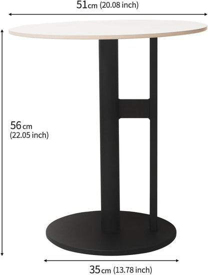 Modern Round Marble Top Side Table with Metal Base - Elegant Design for Living Room, Bedroom, Home Office