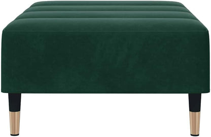 Dark Green Velvet Footstool, Stable Plywood Frame Footrest for Sofa or Recliner, Cozy and Compact Stool for Living Room