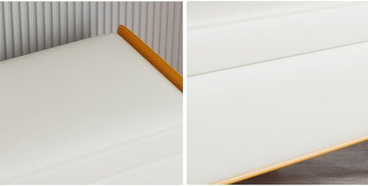 Modern Bed End Stool Bedroom Shoe Changing Entrance Bench Clothing Store Cloakroom Rest Sofa Storage Entryway(Off-White,Large)