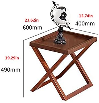 Telephone Table, Walnut Grain,Solid Wood Storage Tray X-Shaped Side Table,Telephone Magazine Table Square Side Table(Size:23.6215,7419.29in,Color:Walnut Wood)