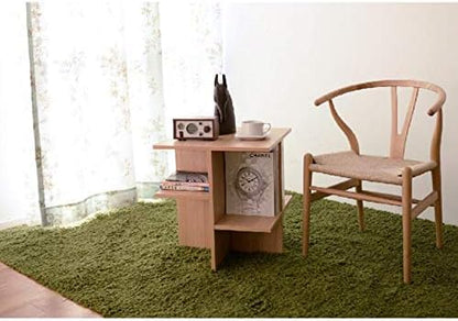 Telephone Table, Assemble Coffee Table,Sofa Side Table,Mobile Square Table,Telephone Table,2 Colors(Color:Wood,Size:19.6819.6820.86in)