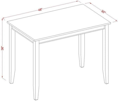 East West Furniture BUT-BLK-T Buckland Rectangle Counter Height Table for Small Spaces, 30x48 Inch, Black