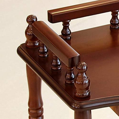 Telephone Table, American Solid Wood Telephone Table,Vintage European Plant Stand,Roman Column Table,Storage Side End Table,Sofa Side Table (Color:Brown red,Size:15.3511.